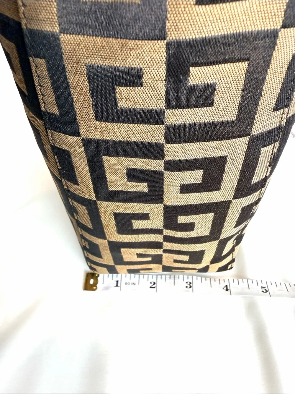 Givenchy Maroquinerie Brown Jacquard Monogram Tote Bag Canvas Vintage Handbag
